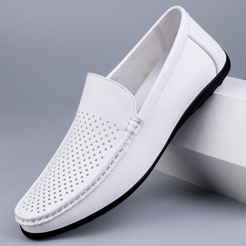 Men's Casual Style Loafers Low-top Soft Bottom White