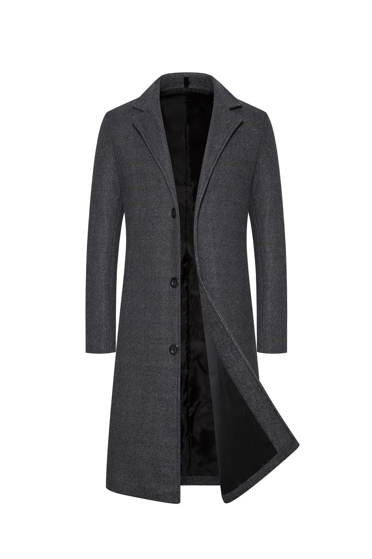 Men's Wool Mid-length Thickened Trench Coat
