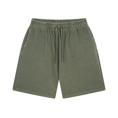 Washed Bi Pattern Dyed Vintage Terry Men's Sports Pure Cotton Shorts