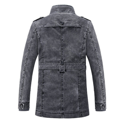Men's Casual Stand Up Collar Korean Version PU Leather Jacket