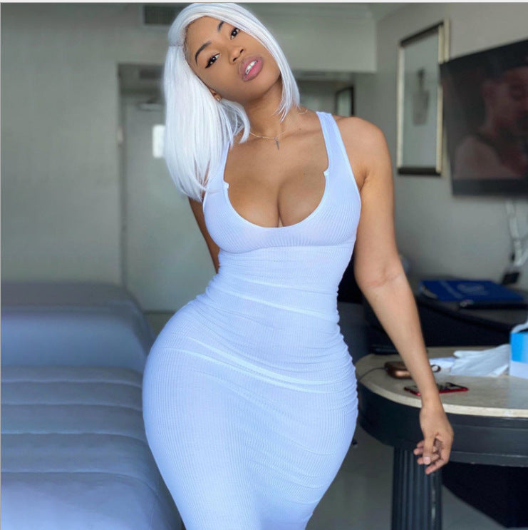 U-Neck Sleeveless Slim-Fit Dress