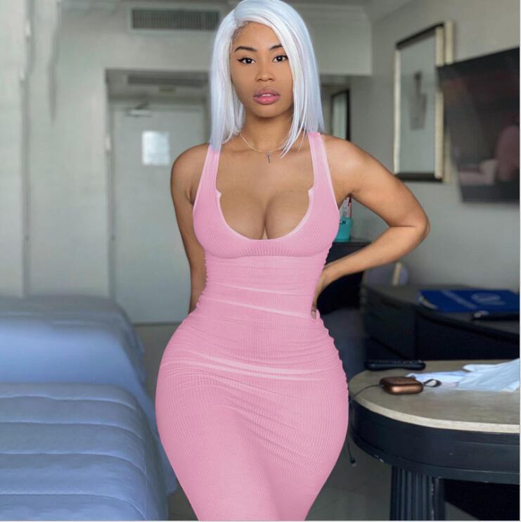 U-Neck Sleeveless Slim-Fit Dress