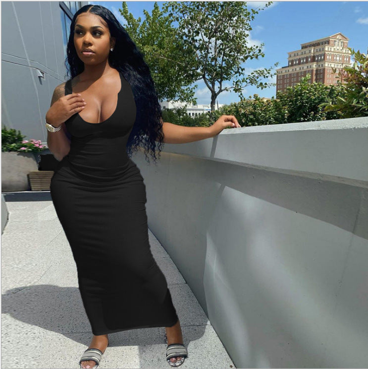 U-Neck Sleeveless Slim-Fit Dress