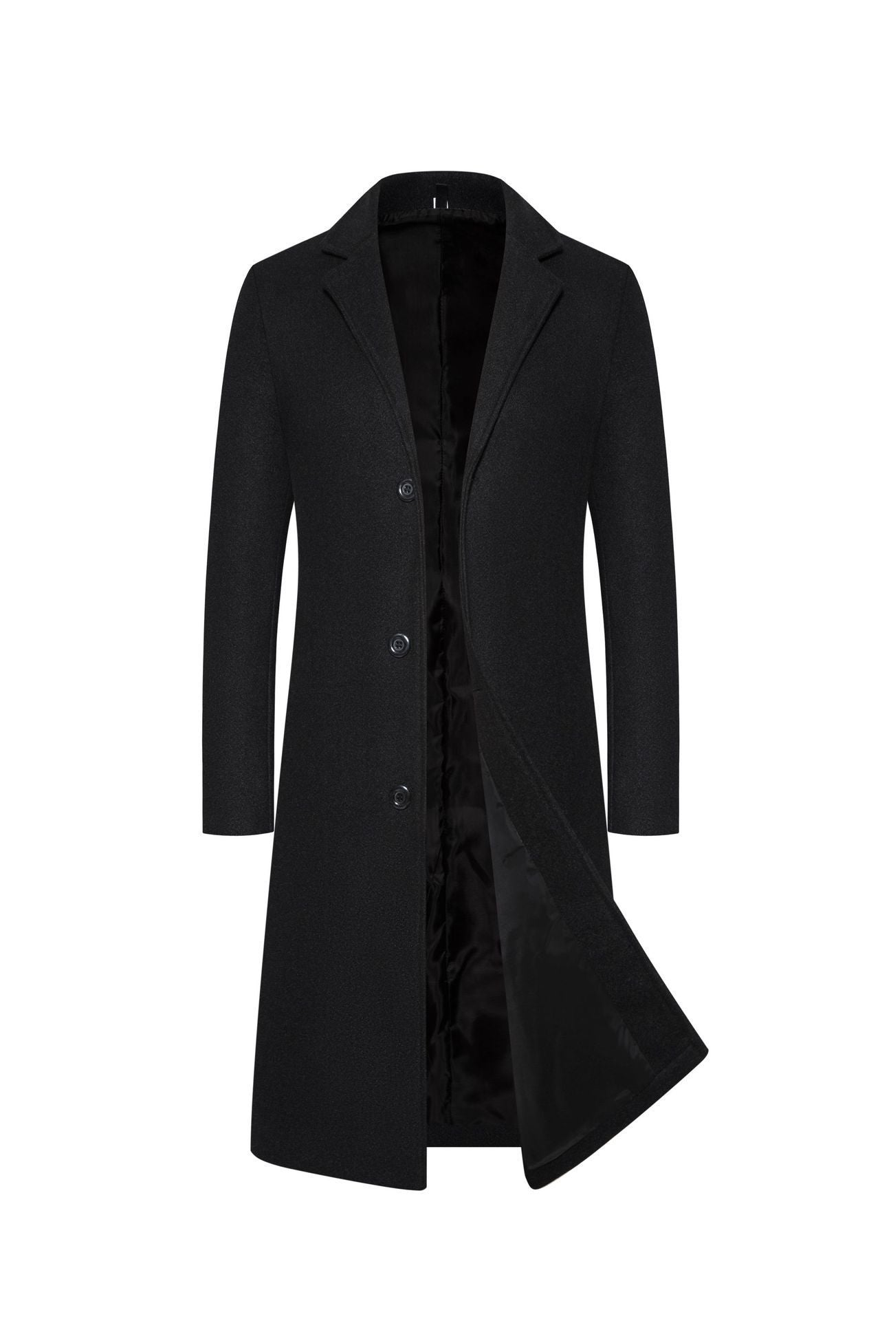 Men's Wool Mid-length Thickened Trench Coat