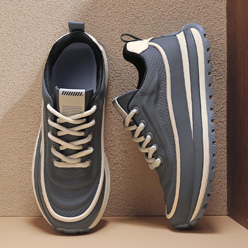 Men's Leather Platform Dad Shoes Lightweight Comfort Trend
