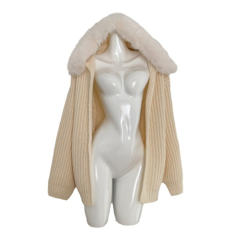 Loose And Warm Knitted Cardigan Thick Coat