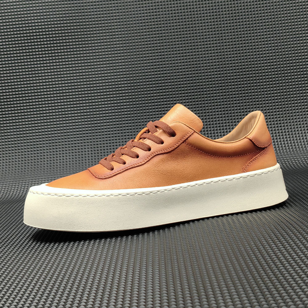 Boys First Layer Cowhide Board Shoes Thick Bottom