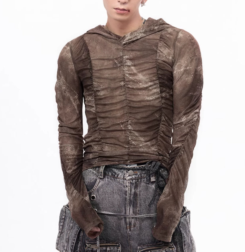 Printing Pleating Inner Wear Boys Lightweight Ice Silk Bottoming Shirt