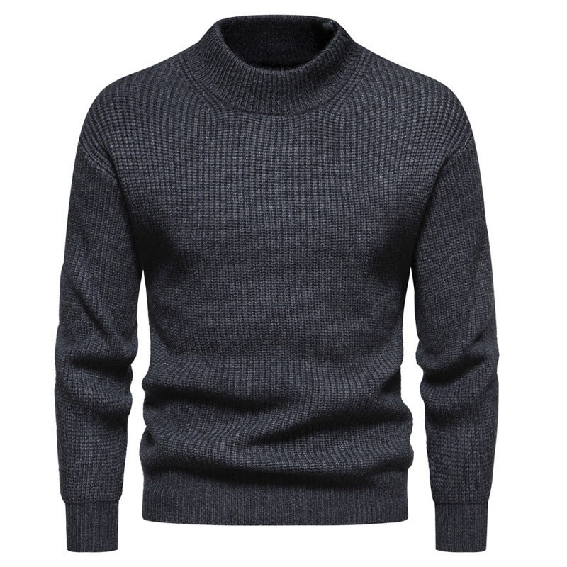 Men's Casual Knitted Solid Color Slim Fit Sweater