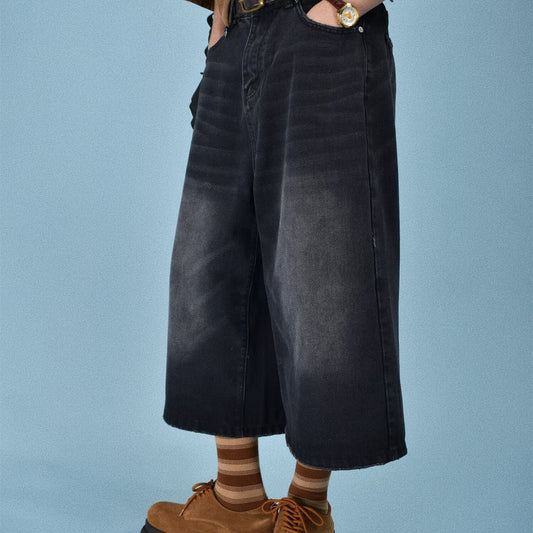 Summer New Jeans Shorts Men's Loose Straight Loose