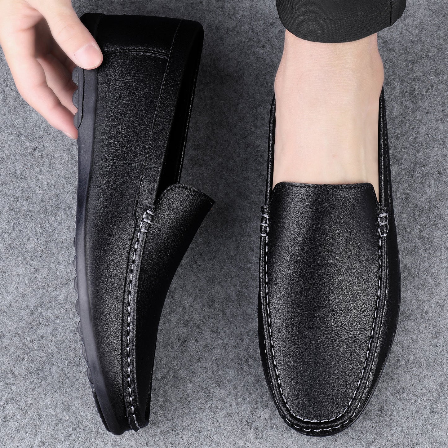 Men's Casual Style Loafers Low-top Soft Bottom White