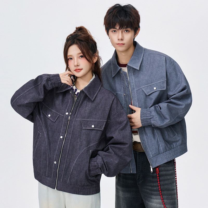 Lapel Anti-denim Personality New Print Plus Size Jacket For Men