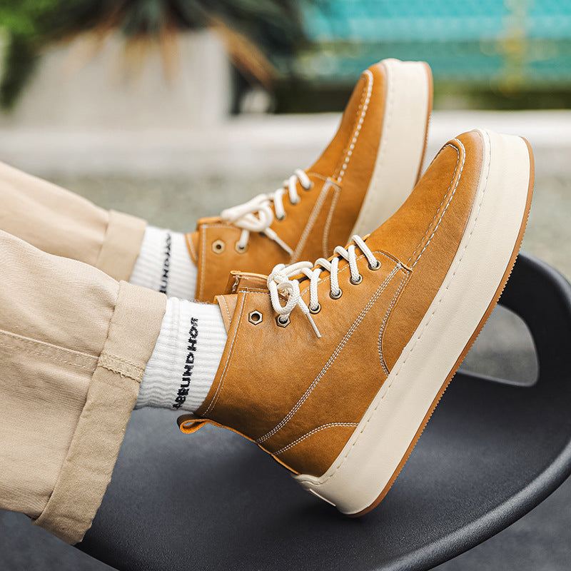 British Style Retro Platform High Street All-match Mid-top Board Shoes