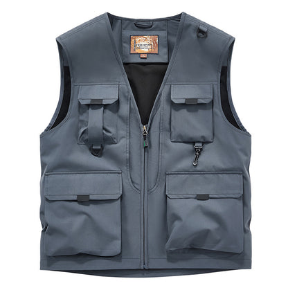 Frock Vest Men's Coat Fishing Multi-pocket Vest