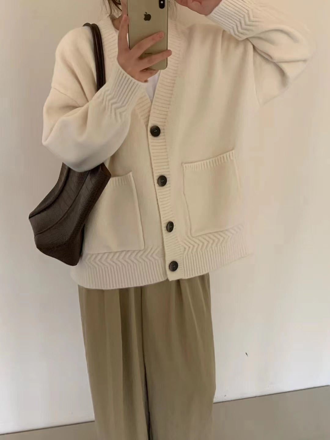 Twist Pocket Women's High-grade Loose Soft Glutinous Sweater Coat