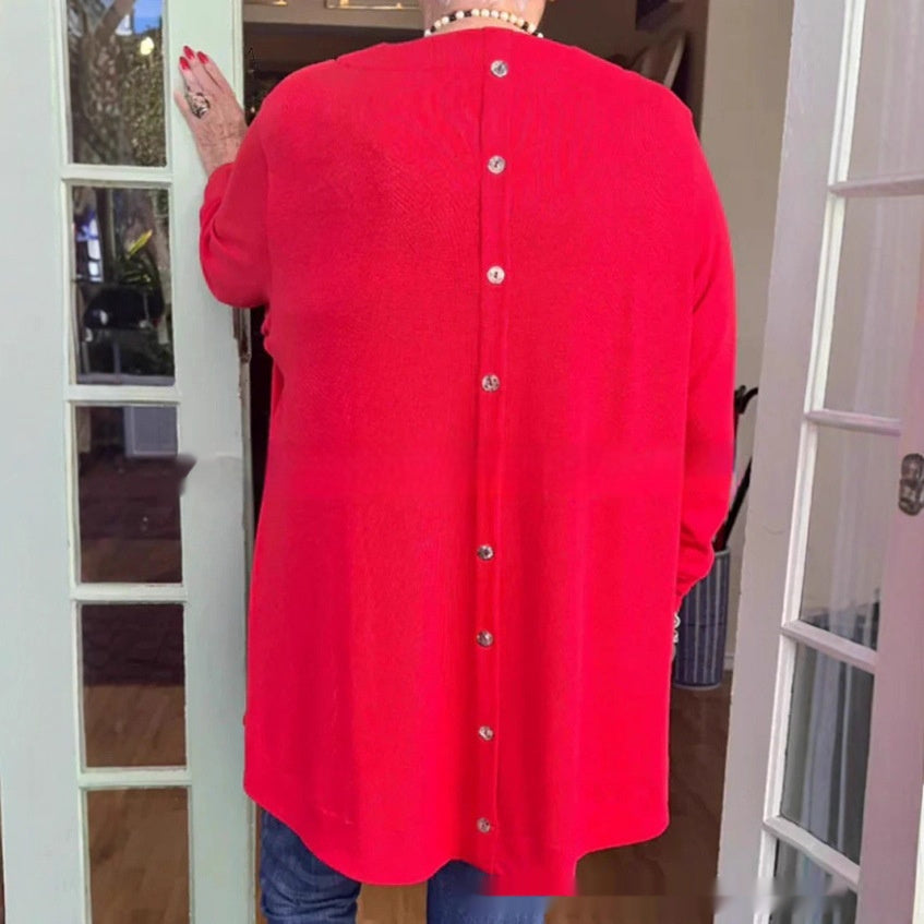 Thin And All-matching Sun Protection Micro Transparent Knitted Top