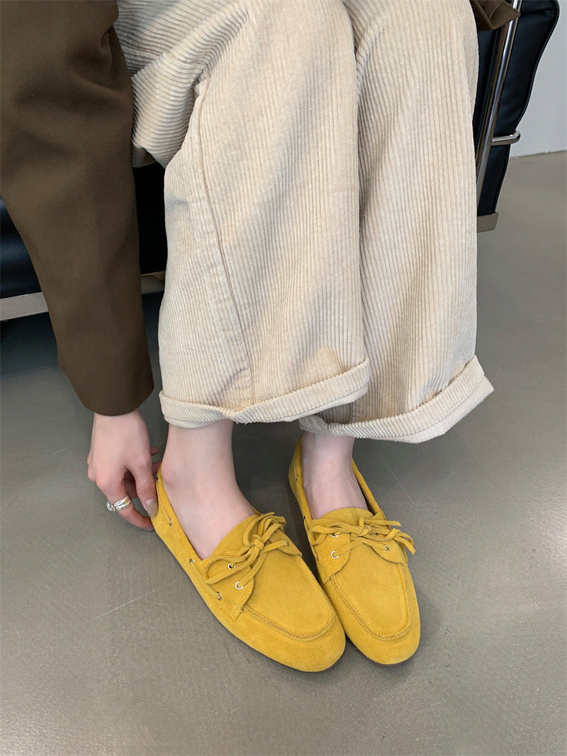 Spring New Retro Round Head Low Heel Shoes Women's All-matching