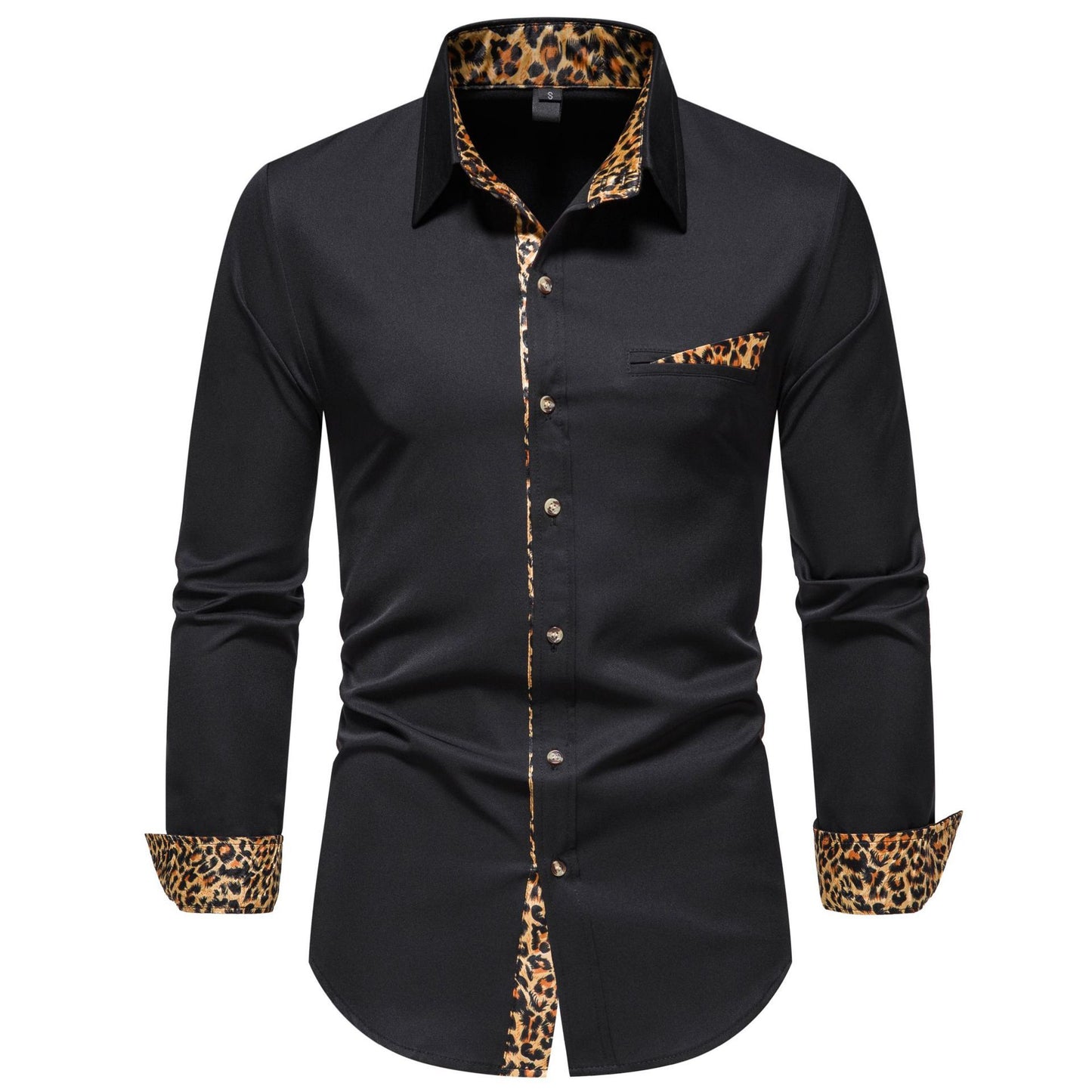 Men's Shirt Color Matching Long Sleeve Clothing