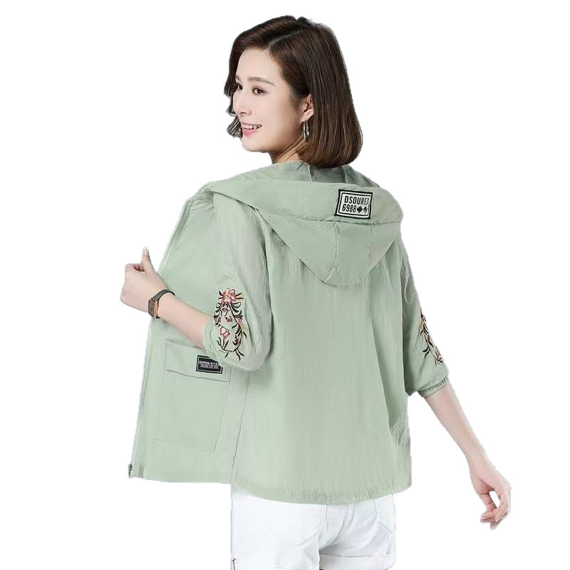 Breathable Sun Protection Clothing Women's Loose Middle-aged Mom Short Coat