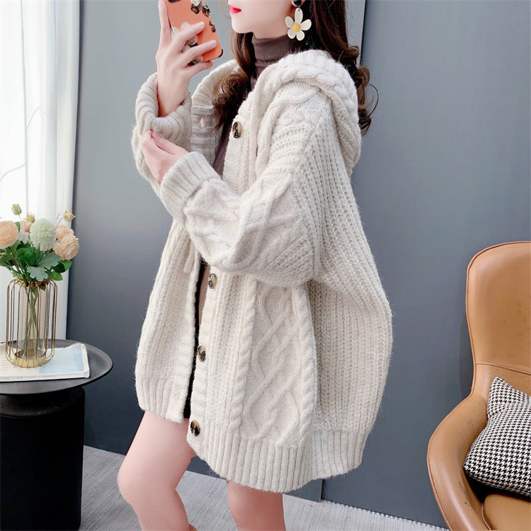 Women's Loose Mid-length Knitted Jacket
