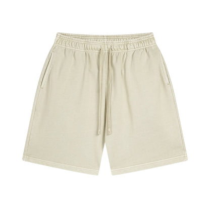 Washed Bi Pattern Dyed Vintage Terry Men's Sports Pure Cotton Shorts