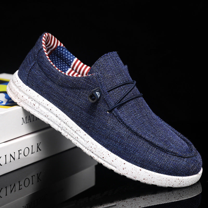 Fashion Casual Fashion Men's Breathable Lightweight Slip-on Lofter Light Canvas Shoes