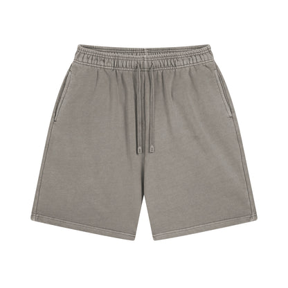 Washed Bi Pattern Dyed Vintage Terry Men's Sports Pure Cotton Shorts