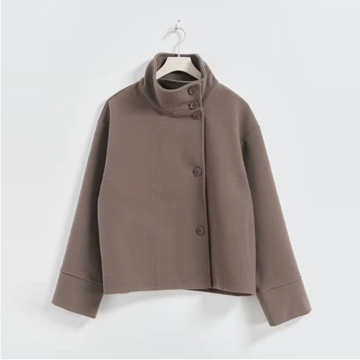 Commuter's All-matching Stand Collar Breasted Woolen Coat