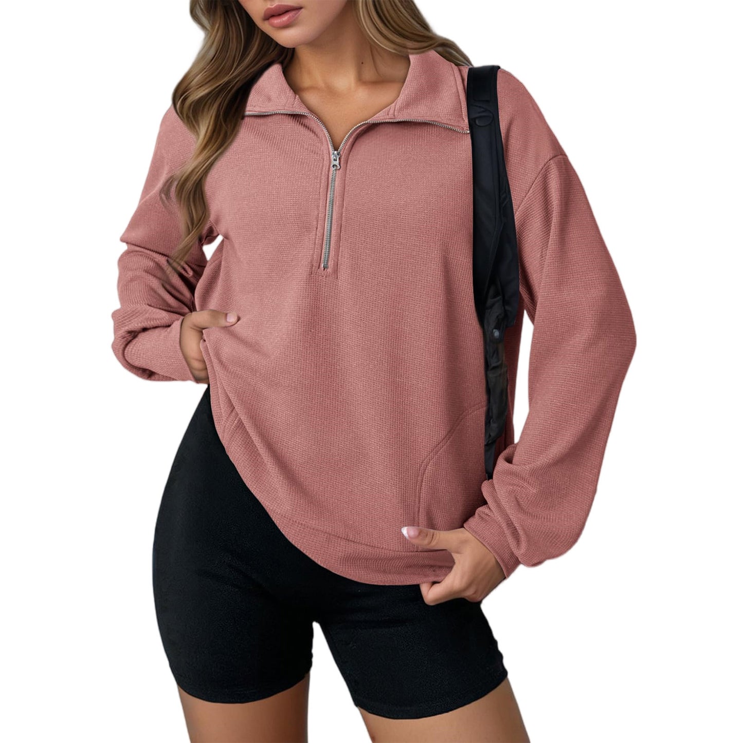 Lapel Sweater Fashion Loose Zip Women's Clothing