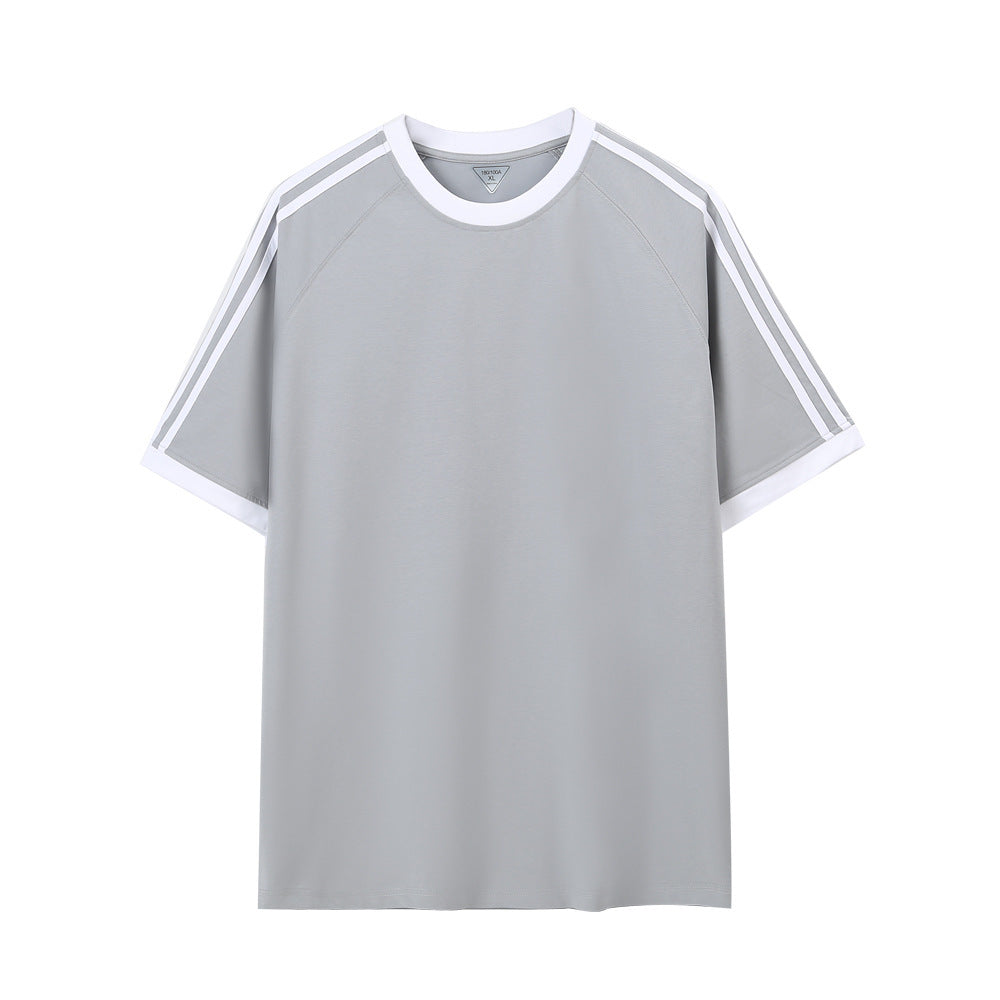 Men's And Women's Ice Silk Stripes Five-point Top