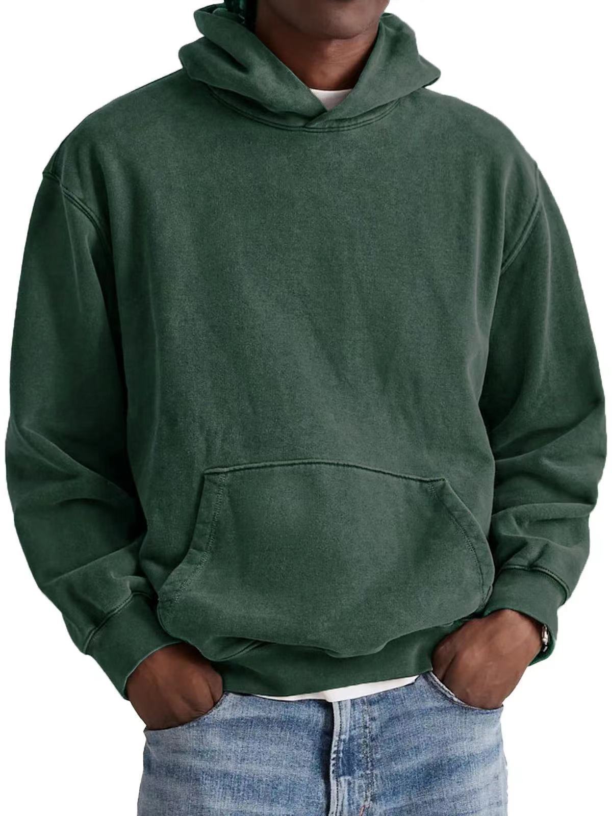 Men's Round Neck American Retro Casual Hooded Sweatshirt