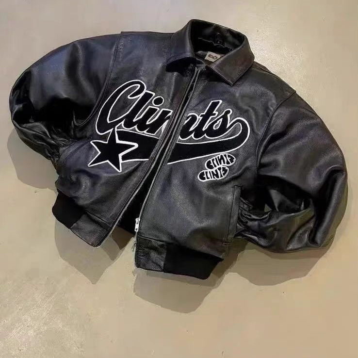 Retro Street Trendy Leather Jacket For Men