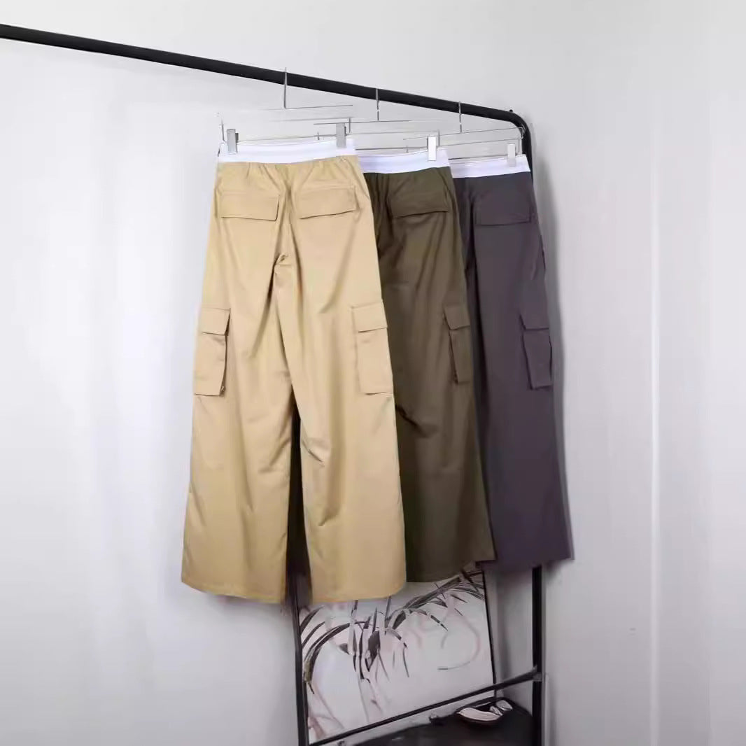 Elastic Waistband American Workwear Loose All-matching Straight Hot Girl Trousers