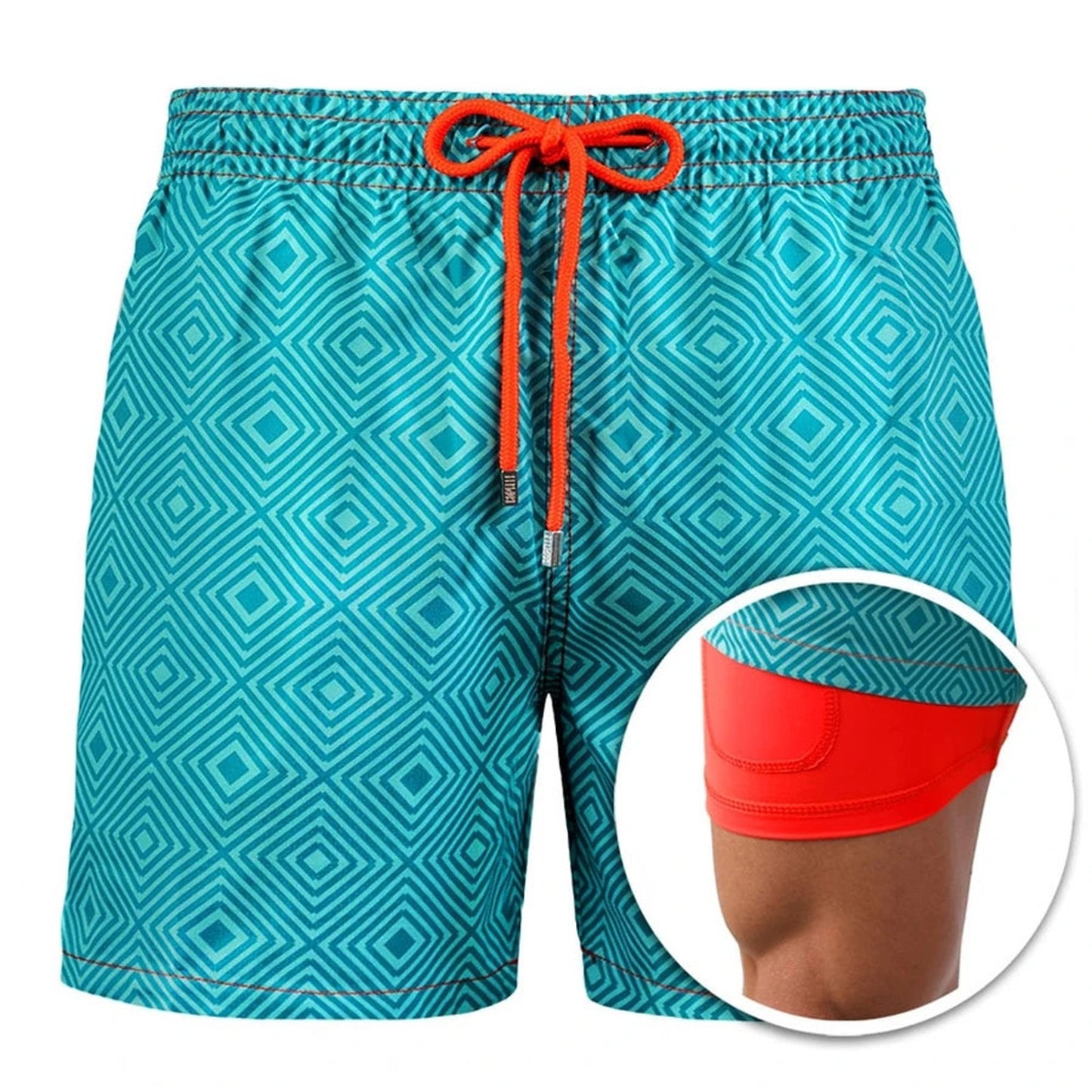 European And American Shorts Men's Beach Sports Pants Printed Double Shorts