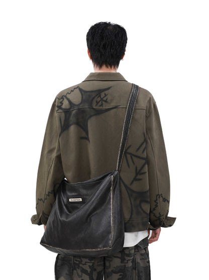 Street Graffiti Workwear Spring And Autumn Couple Zipper Jacket Men