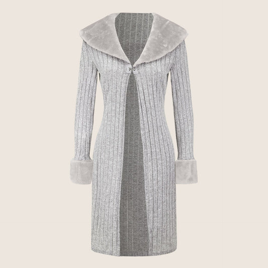 Slim Fit Slimming Knitted Casual Top Trench Coat
