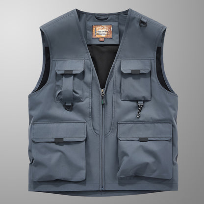 Frock Vest Men's Coat Fishing Multi-pocket Vest