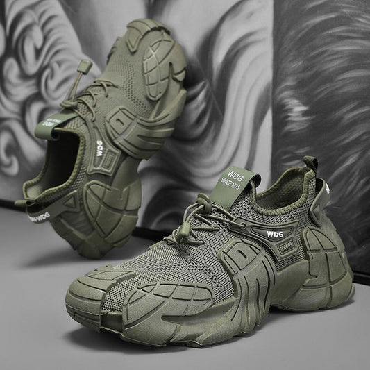 Fly Woven Mesh Breathable Sports Men Trendy All-match Thick Bottom Work Shoes