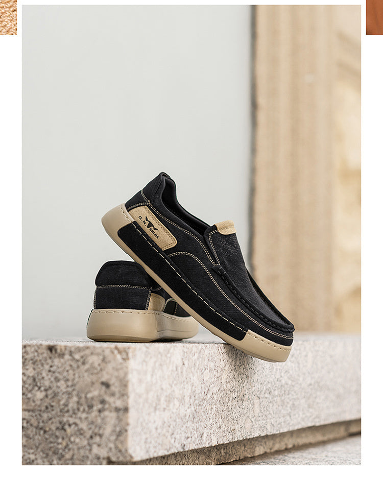 Casual Men's Shoes Lightweight Soft Sole Slip-on Dad Shoes