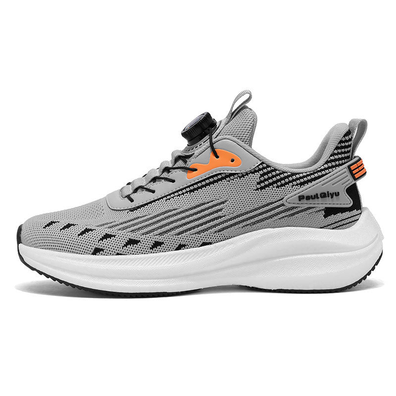 Rotating Buckle Fly-kit Mesh Casual Sports Running Men's Shoes