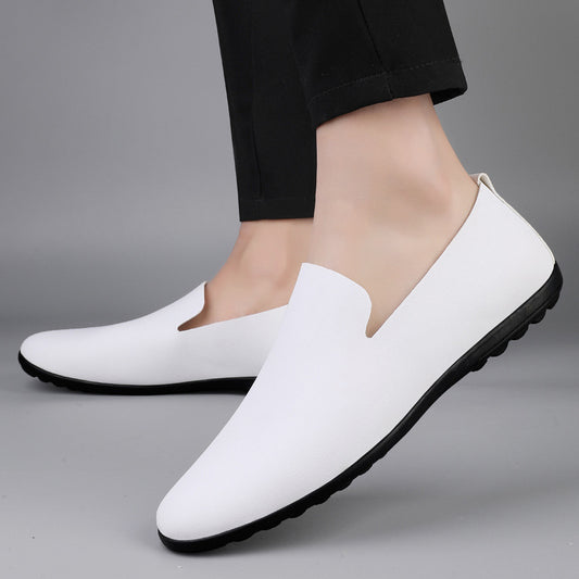 Men's Casual Leather Shoes Fashion Soft Gommino Low Top