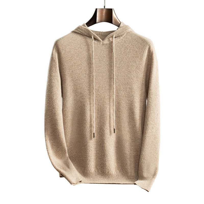 Fall Winter Men Hooded Cashmere Sweater