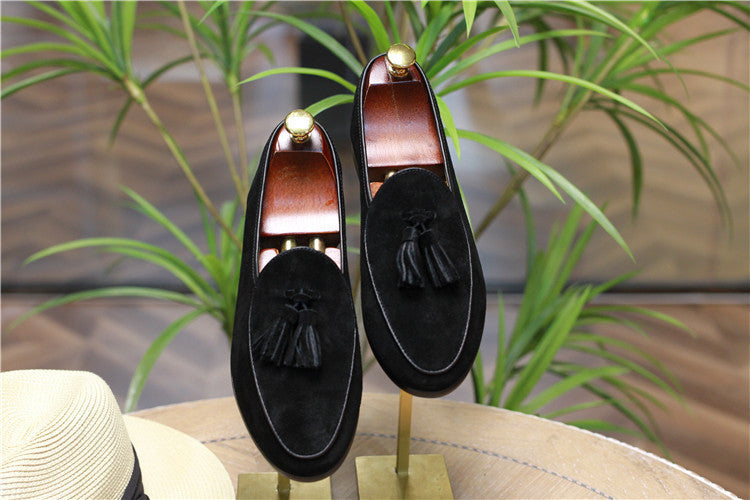 Fashion Retro British Beanie Shoes Men's Tassel Slip-on