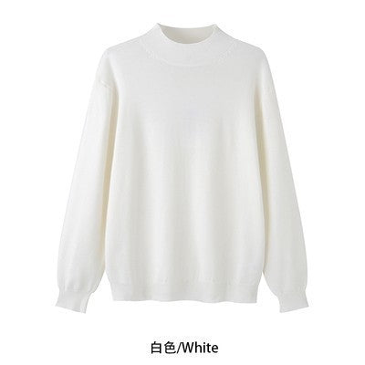 Korean Men's Long Sleeve Warm Mock Neck Sweater