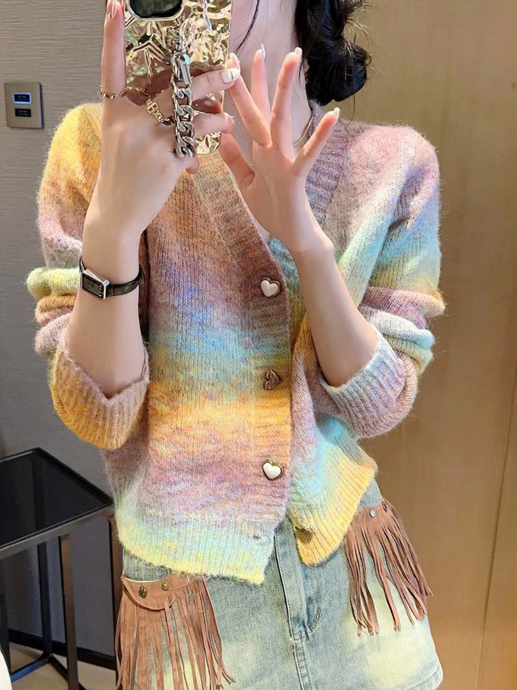 Niche Knitted Cardigan Outerwear Top