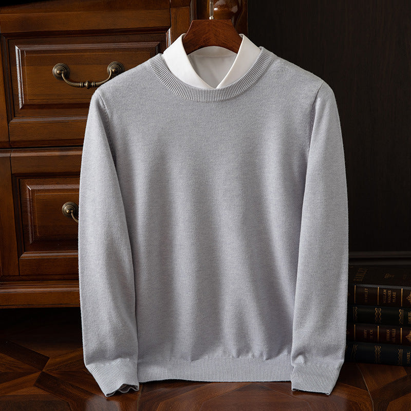 Round Neck Pullover Bottoming Shirt Casual Business Loose Long Sleeve Sweater