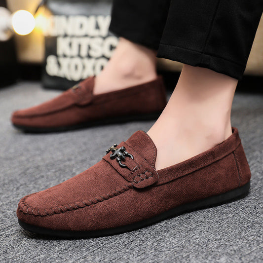 Waterproof Leisure Sports Men Slip-on Loafers Peas Small Leather Shoes