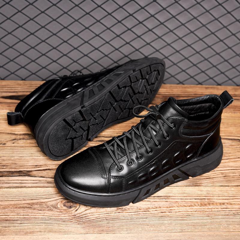 Pure Color Tied Trendy Wild Youth Men's Shoes