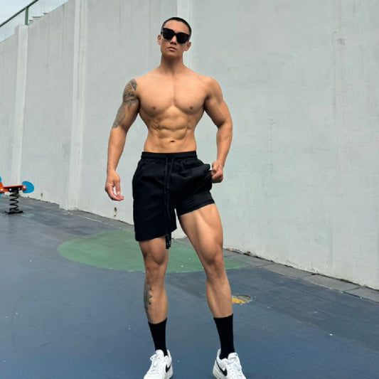 Ice Silk Quick-drying Double-layer Shorts For Men