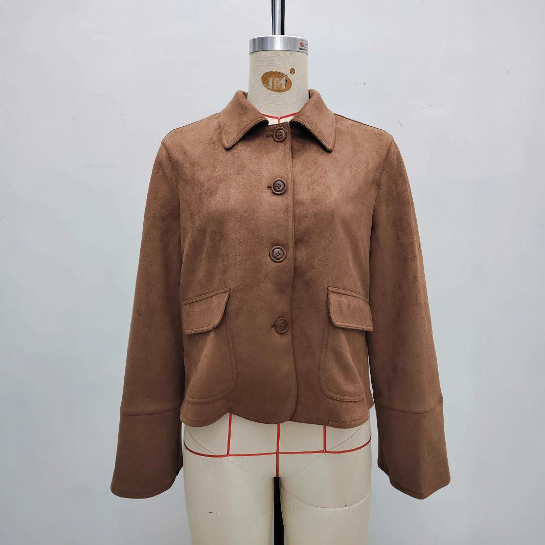 Fashion Slim Suede Women's Jacket